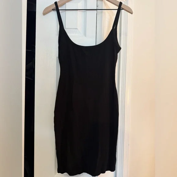 All Things Golden Luxe Rib Low Back Mini Dress | Black | Size Small or Medium - Picture 1 of 6